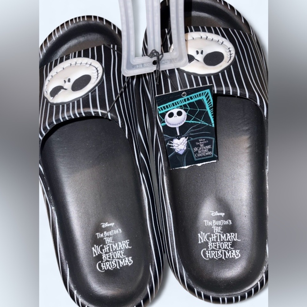 🎃 Disney Nightmare Before Christmas Men’s Slides Jack Skellington NWT Size 11 - Picture 7 of 9